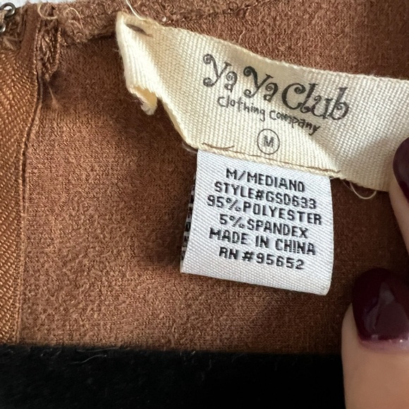 Ya Ya Club Brown V-Neck Mini Dress - Picture 6 of 6